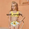 Gul båge toddler två bit barn baddräkt baddräkt 5-14 år flicka baddräkt barn tonåring solros bikini set