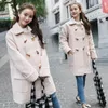 Women's Wool Women's & Blends Casual Fashion Solid Women Long Cashmer Coat Loose Pockets Woolen Jacket Horn Buckle And