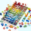 Educational Math Blocks Brinquedos Ensino AIDS Figura Correspondência Correspondência Puzzle Pré-escolar Geometria Digital Brinquedo Crianças Presente W2
