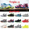 Triple s mens platform casual shoes 3.0 sneakers runner blue pink black red trainer lime white burgundy men women vintage trainers
