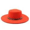 Flat Top Fedora Hat Women Men Formal Hats Woman Man Cap Ladies Fashion Wide Brim caps mens Trilby Chapeau Spring Autumn Winter gift wholesale 12colors 8cm