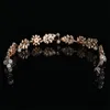 Forsieven Goud Kleur Bloem Parels Rhinestone Hoofdband Bands Dames Meisje Bride Noiva Bruiloft Haar Sieraden Hoofden