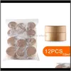 Organizzazione delle pulizie Casa Garden12Pcs 5G Bamboo Bottle Jar Nail Art Mask Bottiglie riutilizzabili vuote per contenitori di trucco cosmetico