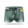 Underpants Tie Dye Men's Sexy Boxers Denim Printed Pocket Boxer Shorts Casual Comfortable Gay Underwear Cuecas Masculinas 2021