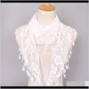 Wraps Hats, & Gloves Fashion Drop Delivery 2021 Women Floral Triangle Lace Scarf Spring Summer Rose Flower Scarves Womens Clothing Aessories