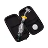 CSYC NC036 Glass Bong Smoking Pipe Bag Set 14mm Quartz Ceramic Nail Dabber Tool Silicon Jar Portable Case About 8.34 Inches Spill-Proof Dab Rig Pipes