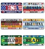 National Style Tin Sign Decorative License Plate Plaque Metal Vintage Wall Sign Home Bar Decor Iron Painting Metal Poster H1110207C