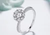 Design Hollow Flower Pattern Finger Ring voor Dames Luxe Merk 925 Sterling Silver Zirconia Diamond Trouwringen J-324