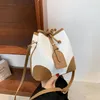 Daily Bag Original Bag 2023 New Trendy Korean Drawstring Bucket Bag Womens Summer Soft Leather Shoulder Messenger Contrast Color