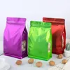 18 * 26 cm 100 pcs Colorido Stand Up Folha de Alumínio Zipper Bolsa De Pacotes Com Bloqueio de Janela Lado Clear Self Selable Mylar Bolsa Para Nozes Chá Doces De Armazenamento De Chocolate