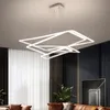 Hanglampen Rechthoek Kroonluchters Lichten voor Woonkamer Dineren Kantoor Bureaus LED-Ring Licht Armatuur Home Decor