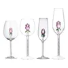 Verres à vin rose tasses avec rose à l'intérieur verre à vin idéal pour les cadeaux de la semaine pour la fête d'anniversaire de mariage célébration de Noël 35ED X070306Y