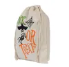 2021 new Halloween Candy Bag Gift Sack Treat or Trick Pumpkin Printed Canvas Bags Hallowmas Christmas Party Festival Drawstring Bag