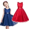 Fashion Girls Full Dress Lace Children Evening Ball Gown Girl Wedding Clothes Party Hollow Kid Formal Attire Vestidos Outfit 3-9 210413