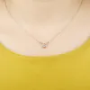 Fashion Simply Small Round Cubic Zirconia Gold/Silver Color Pendant Necklace Jewelery For Women Gift
