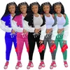 Nouveau femmes survêtements uniforme de baseball costumes patchwork veste pantalons de survêtement deux pièces ensemble automne hiver tenues actives costume de sport de plein air sweatsuits 6146