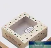 Emballage cadeau 13.5x13.5x5cm Kraft Cookies Biscuit Packaging Paper Box Wedding,craft Cake With Pvc Window,cupcake Packing Cardboard1 Usine prix expert design Qualité