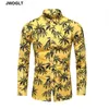 45KG-120KG Men's Casual Coconut Tree Printed Hawaiian Shirts Long Sleeve Button Down Aloha Autumn Tops 5XL 6XL 7XL 210528