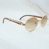 Wood Solglasögon Runda metallmäntillbehör Lyxdesigner Carter Sun Glasses Ny modedekoration Hela Eyewear302o