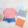 Sommer Ankunft Mädchen Mode Baumwolle Tops Kinder Koreanisches Design T-shirt Mädchen Kleidung 210528