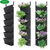 Planters & Pots 1 Pcs 6 Pockets Plant Grow Bag Large Space Waterproof Breathable Flower Pot Use For Garden Courtyard Office Home Decoration