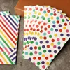 2-10pcs Färgglada prickar Paper Bag Striped Gift Open Top Candy Popcorn Födelsedagsfest Supplies Wrapping Väskor Wrap