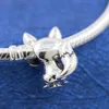 925 Sterling Silver Blue-Eyed Fox Charm Bead For European Pandora Style Jewelry Charm Bracelets
