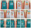 Masculina Flint Tropics Movie Edition # 33 Jackie Moon Bordado 11 Ed Monix 7 Café Preto 69 Jersey do Basquete Downtown