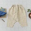 SS Arrivals Soor Ploom Kinder Mädchen Sommerhose Lockerer Stil aus Naturleinen Qualität Karierte Böden 210619