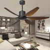 Ceiling Fans American Fan Lamp LED Modern Simple Living Room Dining Light Remote Control Six Leaf 54 Inch Electric