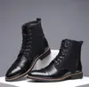 luxurys Man's Leather Boot Winter Wool Shoes Inner Anti slip Father Ankle Boots Waterproof Man Snow Dress Shoe