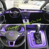 ل VW Passat B8 2017-2019 الداخلية لوحة التحكم المركزية مقبض الباب 3D / 5D ألياف الكربون ملصقات الشارات سيارة التصميم ملحقات