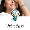 Top New 925 Silver Dis Charms Pendenti DIY Fit Pandora Braccialetto di fascino originale Braccialetto per gioielli da donna Regalo Donna Gioielli Cute Animal Princess Beads con scatola