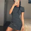 Women's T-Shirt Striped Women T Shirt Harajuku Short-sleeved Tunic 20019 Summer Black White Top Tee Casual Plus Size Female Clothing1