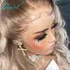 Lace Wigs Loose Curly Human Hair Wig 13x4/13x6 Caramel Light Blonde Ombre Highlights Colored Front REmy 150% 26"28" Qearl