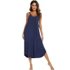 Langes Baumwoll-Nachthemd für Frauen, ärmelloses Nachtkleid, Nachtwäsche, Slip, sexy Nachthemden, Damen-Nachthemd, Nachtwäsche, Schlafkleid 210831