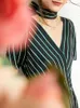 Minimalism Summer Dress For Women Offical Lady Stripe Printed Vneck Loose Belt Knee-length 12030094 210527