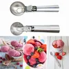 430 Stainless Steel Ice Cream Scoops Stacks Digger Tools Durable Fruit Watermelon Baller Spoon Dessert Cake Spoons Multifunction Kitchen Hangable TH0068