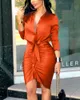 Women Summer Neon Satin Lace Up Sexy Bodycon Dress V-Neck Backless Luxury Knotted Elegant Formal Party Outfits Silk Clothes 210415