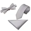 Men Tuxedo Jacquard Woven Necktie Bow Tie Handkerchief Party Pocket Square Set BWTQN0086