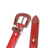 Mode lyxband rhinestones bälten västra cowgirl cowboy läder diamantbälte bälte stift spänne för män kvinnor4574830