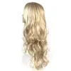Loira peruca sintética longa simulação ondulada simulação de cabelo humano perucas de cabelo para mulheres preto e branco Perruques K23