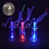 Atacado 10mm Mini Mini LED água leve Dab Rig Bong Bong Pyrex Hookah Glass Oil Burenr Tubs com tigela de fumantes e mangueira de palha de silicone