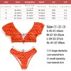 Seksowna retro biała kropka push un bikini set Krótki puff rękawy strój kąpielowy Kobiety stroje kąpielowe na plażę noszenie kąpieli kąpiel 2107288102947