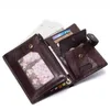 財布最高品質純正牛レザーウォレット男性ハスプデザイン短い財布男性クラッチWB78のためのパスポートPOホルダー