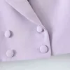 Botão de peito duplo sexy vintage Mulheres curtas Blazer de cintura alta Irregular Shorts Curtos Facos de manga longa 2 peças Conjunto 2103331