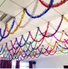 Christmas color strips wedding garland wreaths holiday decoration Marriage roomroom ribbons kindergarten dance venue layout