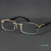 안경 액세서리 판매 오리지널 블랙 버팔로 경적 선글라스 예술가 실버 18K 골드 금속 무선 무선 선물 안경 남성과 여성