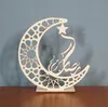 Decorazioni per feste Ramadan Decorazione in legno Islam Musulmano Eid Ramadan Fai da te Moon Star Ornamenti da tavolo Home Office SN2590