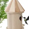 Drewniany Birdhouse Bird House Wiszące Gniazdowanie Box Hook Home Garden Decor 894 R2
